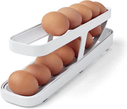 Automatic Scrolling Egg Rack Holder Storage Box Egg Basket Container - Club Trendz 