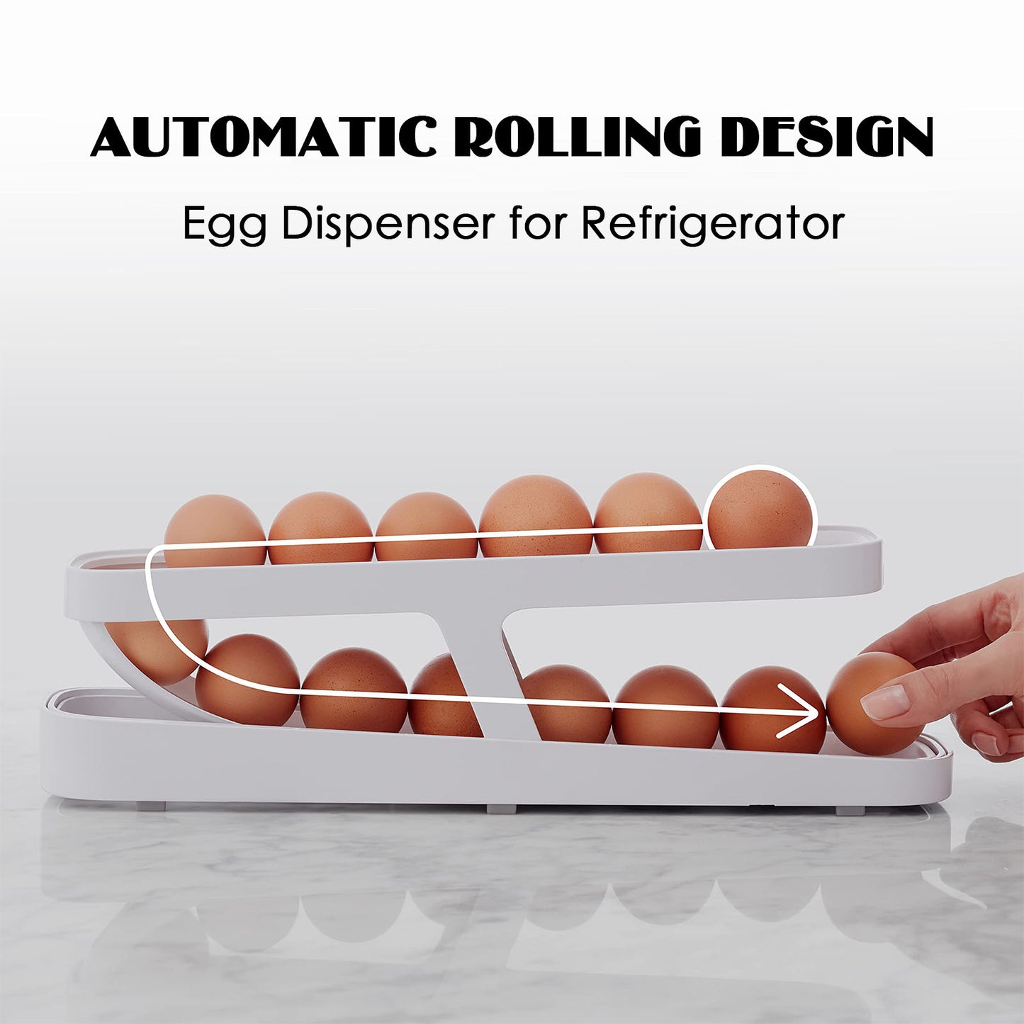 Automatic Scrolling Egg Rack Holder Storage Box Egg Basket Container - Club Trendz 