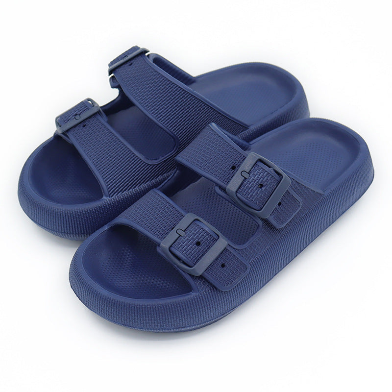 Fashion Outdoor Platform Soft Two Buckle Casual Everyday Slippers - Club Trendz 