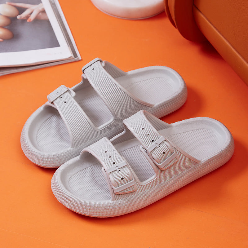Fashion Outdoor Platform Soft Two Buckle Casual Everyday Slippers - Club Trendz 