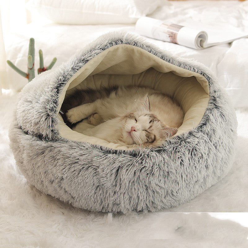 Cat Dog Washable Bed  Fluffy Donut Cuddler Suitable For Winter - Club Trendz 