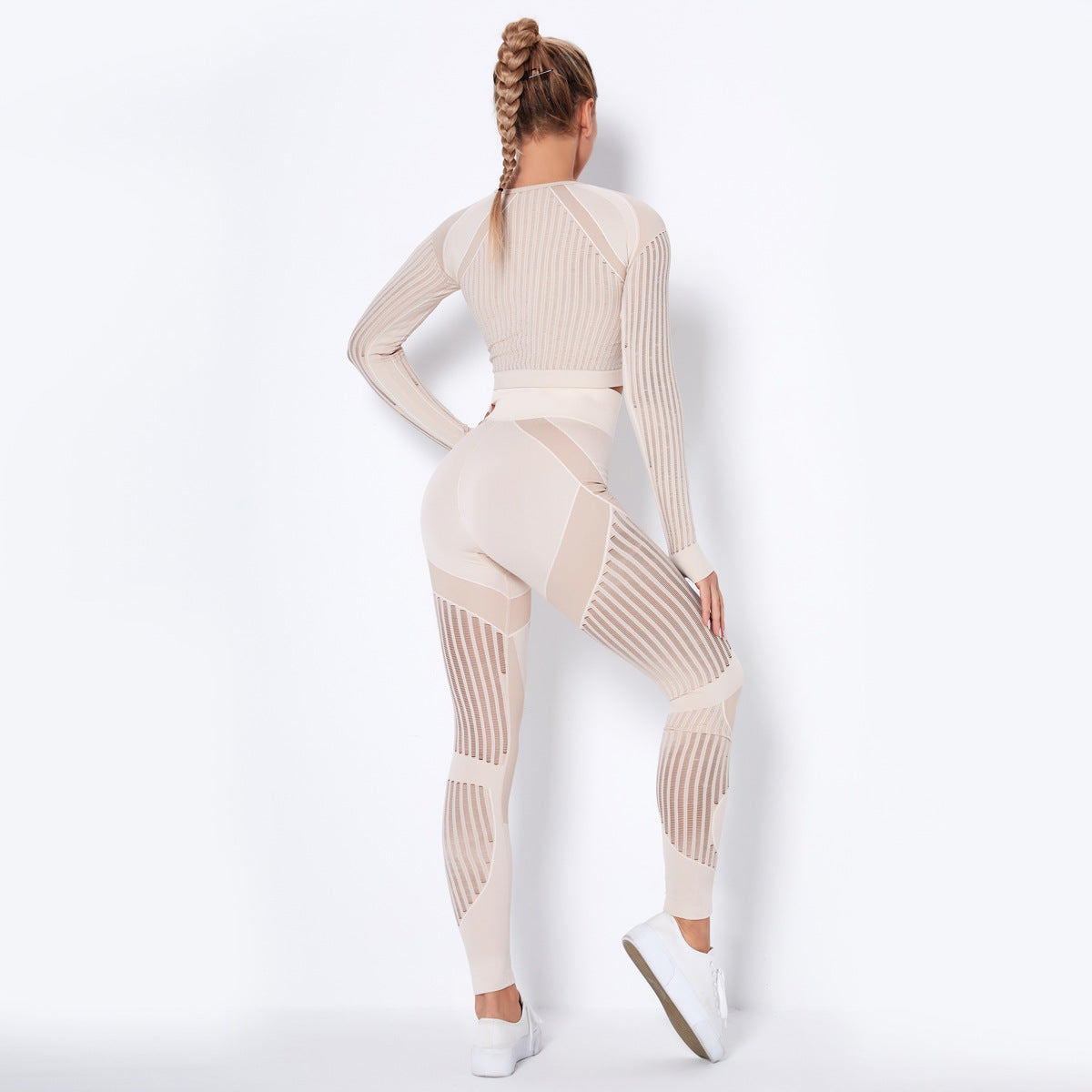Seamless Knitted Absorbent Yoga Long-Sleeved Suit - Club Trendz 