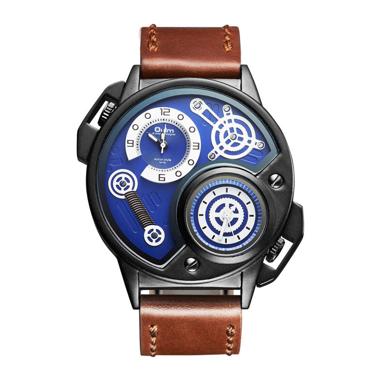 Men's Sports And Leisure Stainless Steel Leather Quartz Watch
