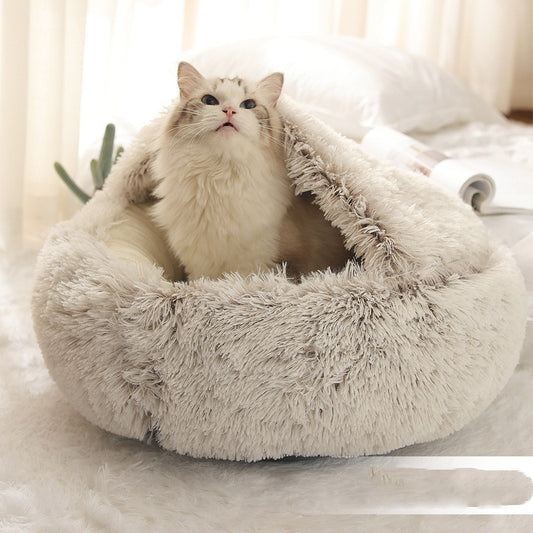 Cat Dog Washable Bed  Fluffy Donut Cuddler Suitable For Winter - Club Trendz 