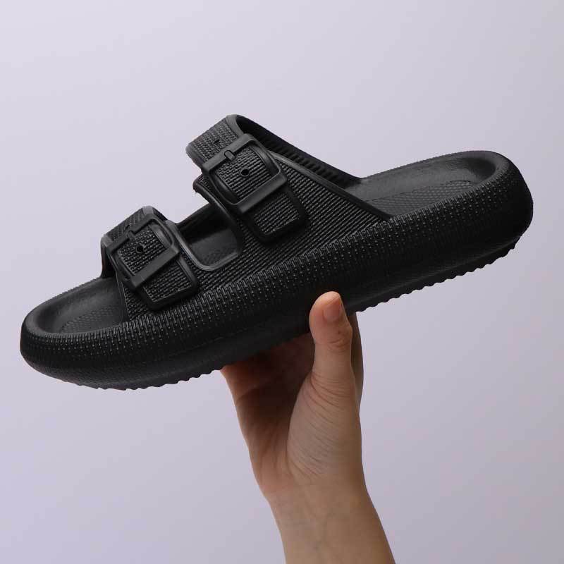 Fashion Outdoor Platform Soft Two Buckle Casual Everyday Slippers - Club Trendz 