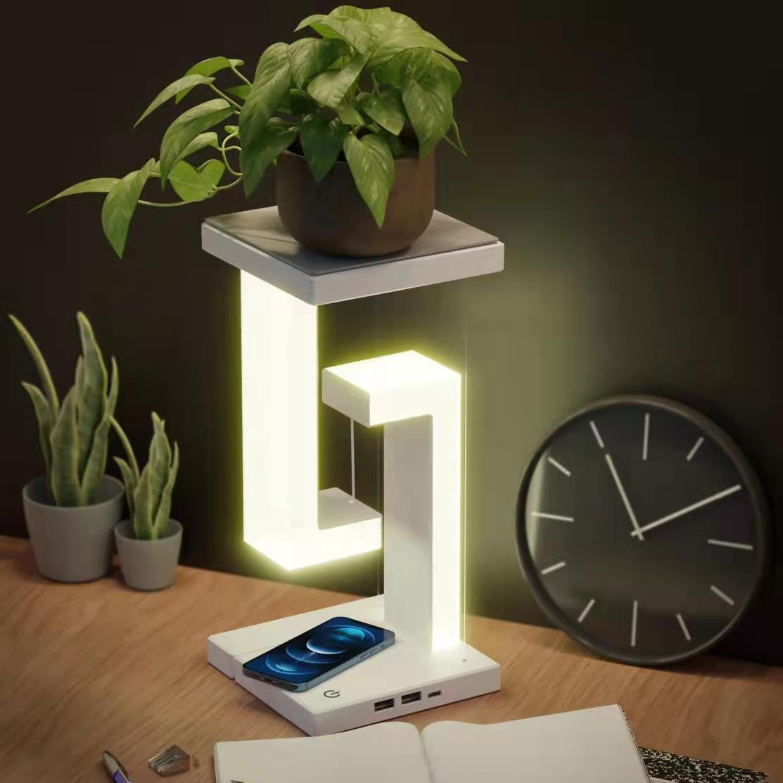 Creative Smartphone Wireless Charging Suspension Table Lamp Balance Lamp Floating For Home Bedroom - Club Trendz 