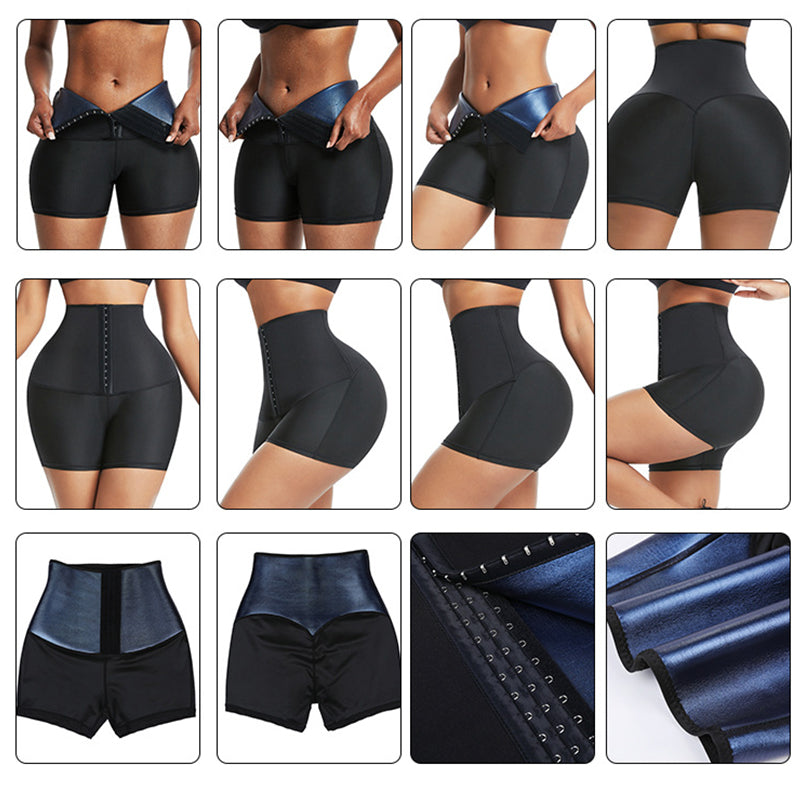 Slimming Waist Trainer Shapewear Tummy Hot Thermal Sweat Shorts - Club Trendz 