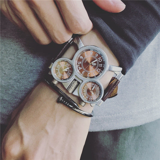 Men's Fashion Large Dial Fancy Quartz Watch
