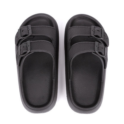 Fashion Outdoor Platform Soft Two Buckle Casual Everyday Slippers - Club Trendz 