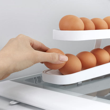 Automatic Scrolling Egg Rack Holder Storage Box Egg Basket Container - Club Trendz 