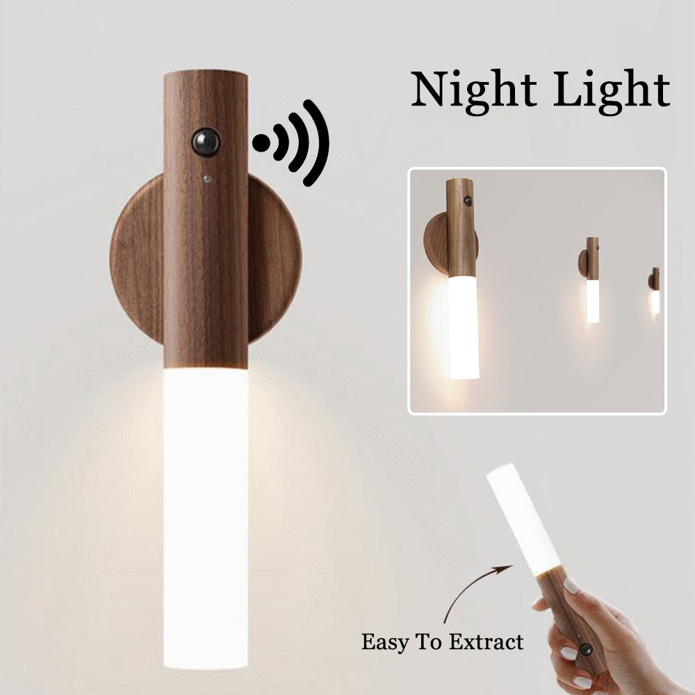 Auto LED USB Magnetic Wood Wireless Night Light Corridors Porch Lights - Club Trendz 