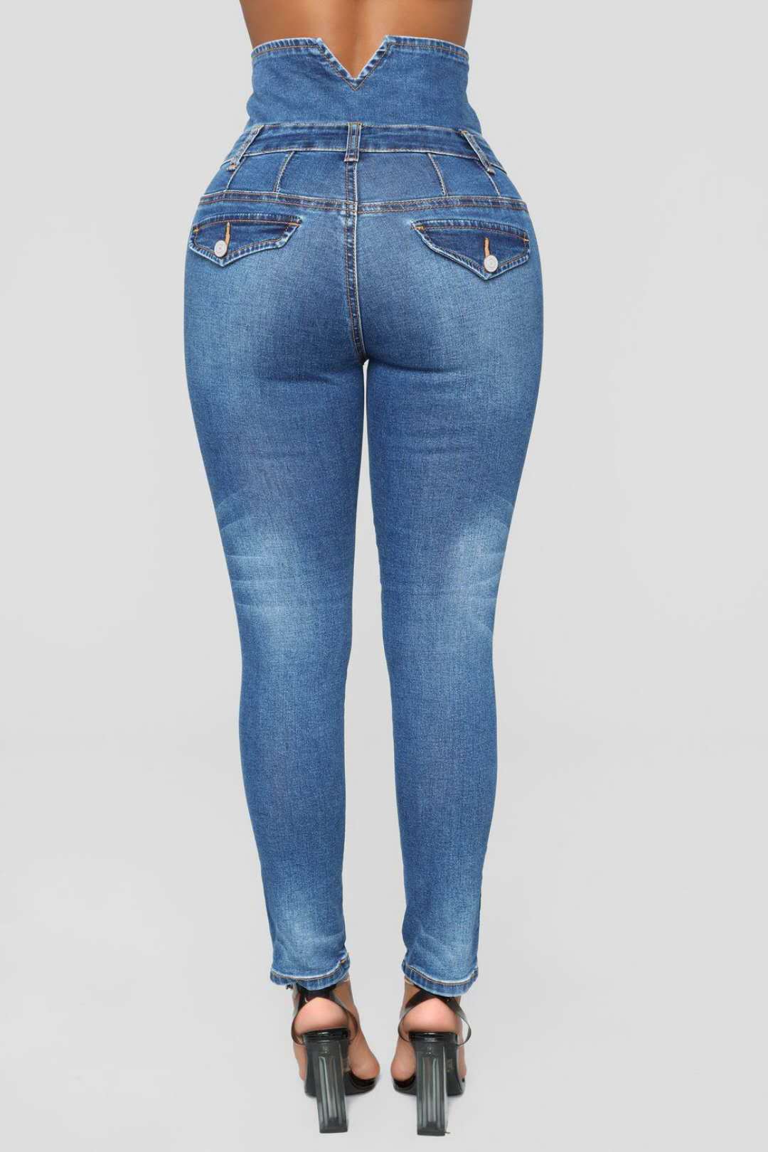 Women High Waist Pencil Denim Skinny Elastic Stretch Jeans - Club Trendz 
