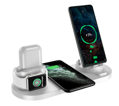 Fast Wireless Charger For Smart Watch, Airpods, 2 Mobiles At Once - Club Trendz 