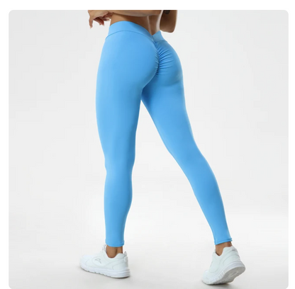 Sexy V Butt Push Up Fitness High Waist Leggings - Club Trendz 