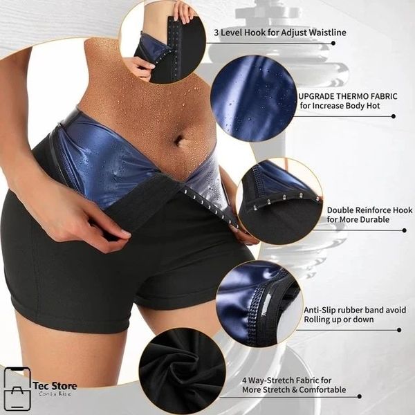 Slimming Waist Trainer Shapewear Tummy Hot Thermal Sweat Shorts - Club Trendz 