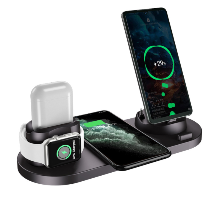 Fast Wireless Charger For Smart Watch, Airpods, 2 Mobiles At Once - Club Trendz 