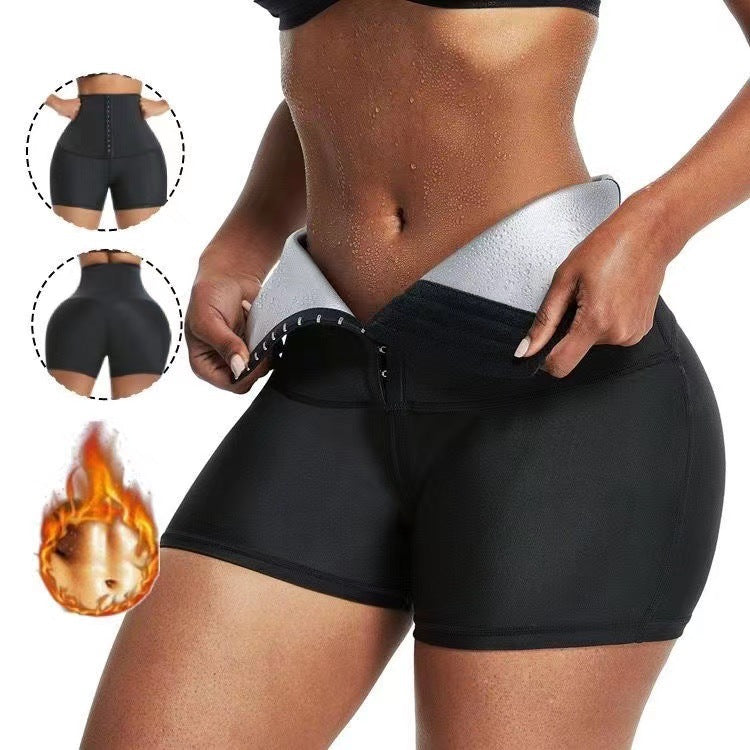 Slimming Waist Trainer Shapewear Tummy Hot Thermal Sweat Shorts - Club Trendz 