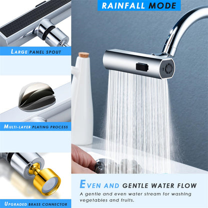 Kitchen Faucet Waterfall Outlet Splash Proof Universal Rotating Bubbler Multifunctional - Club Trendz 