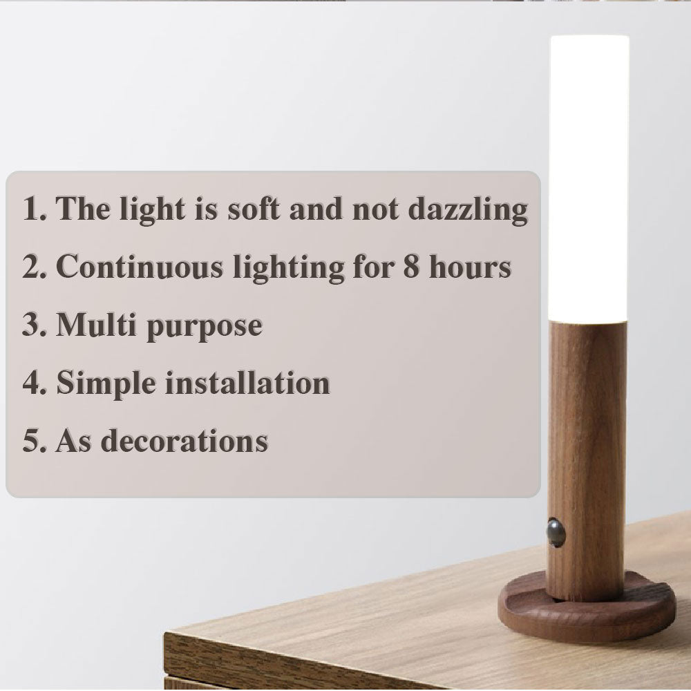 Auto LED USB Magnetic Wood Wireless Night Light Corridors Porch Lights - Club Trendz 