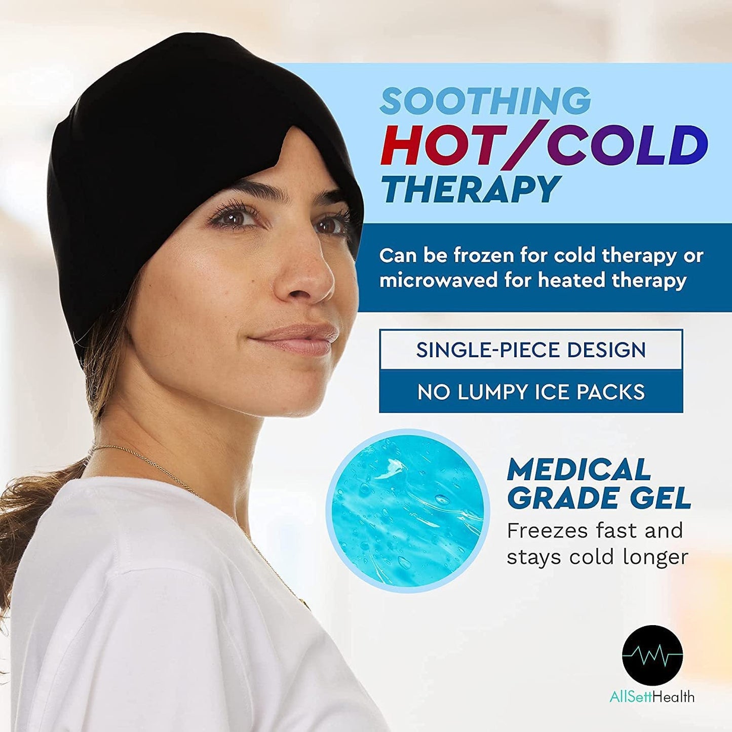 Headache Relief Hat Migraine Cap Mask Both Hot & Cold - Club Trendz 