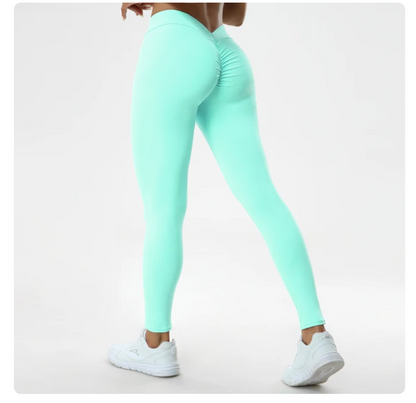 Sexy V Butt Push Up Fitness High Waist Leggings - Club Trendz 