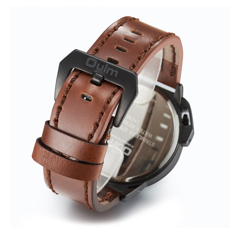 Men's Sports And Leisure Stainless Steel Leather Quartz Watch